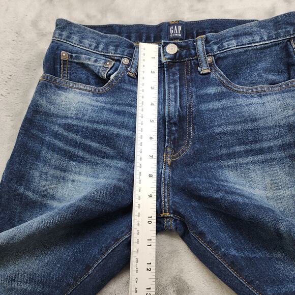 GAP Denim Jeans Womens 29X30 Blue Slim Straight Vintage Deep Blue Sea Mid Rise - Picture 8 of 11